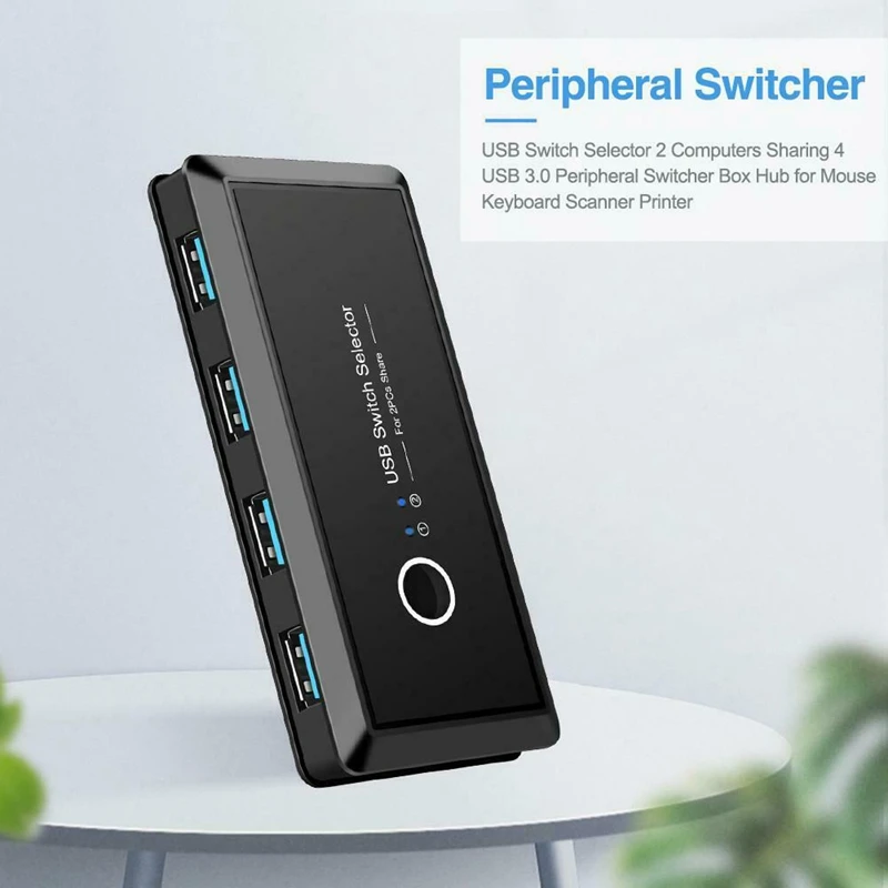 KVM переключатель коробки USB 3,0 коммутатор 2 Порты и разъёмы шт. обмен 4 usb-устройства для клавишных инструментов принтер монитор USB переключатель