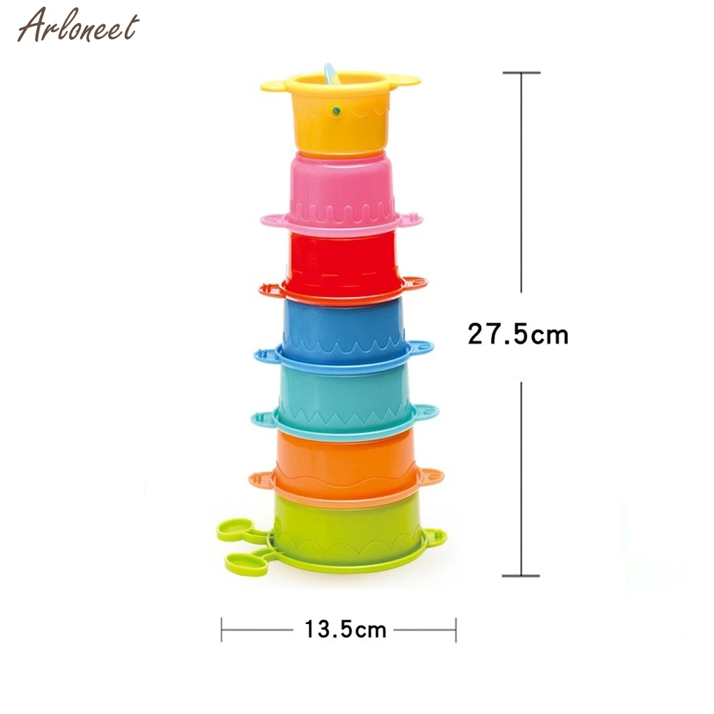 Funny Stacking Cups Animal Indoor Outdoor Beach Bathtub Toy For Chidren Sea Animals Fun Bathtub Fun Toy Bath Toy