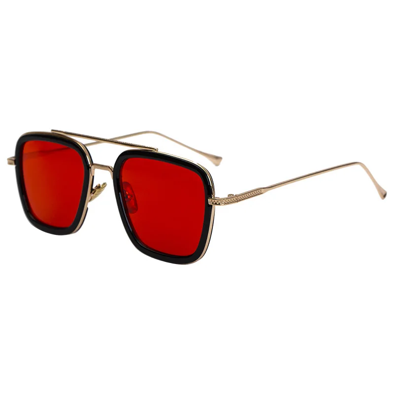 C5 Vintage Square Sunglasses Women Men Retro Brand Fashion Male Eyewear Sun Glasses Travel Fishing UV400 Metal Frame Oversized - Цвет линз: C5