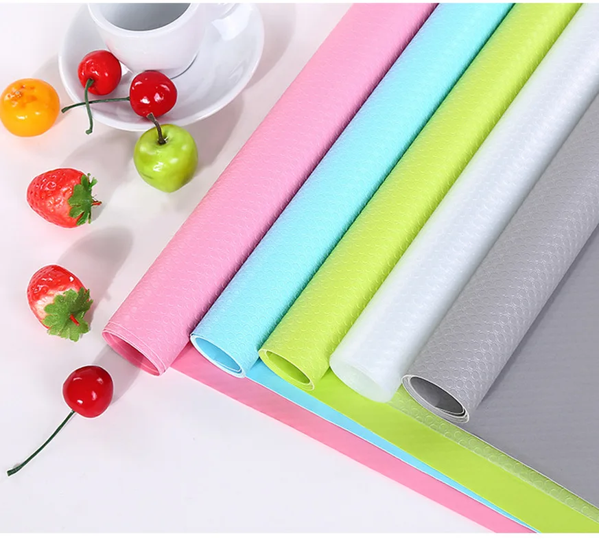 4pcs/Environmental protection mold proof moisture-proof non-slip cabinet mat set Antibacterial Antifouling Fridge mat