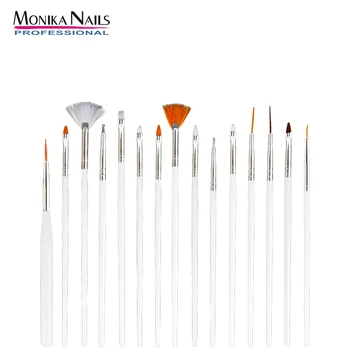 

Nail Art UV Gel Brushes Set Flat Crystal Painting Drawing Brush Plastic Handle Liner Paint Carving Pen Point Drill Manicure Tool