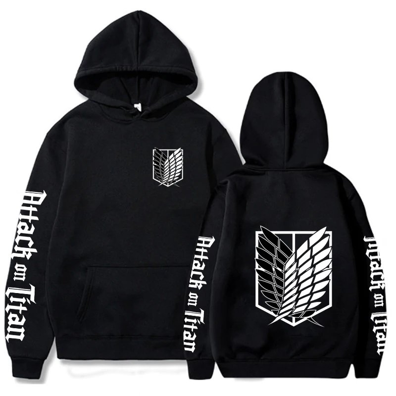 Sudadera con capucha de Attack on Titan para hombre, ropa para parte superior masculina, suelta