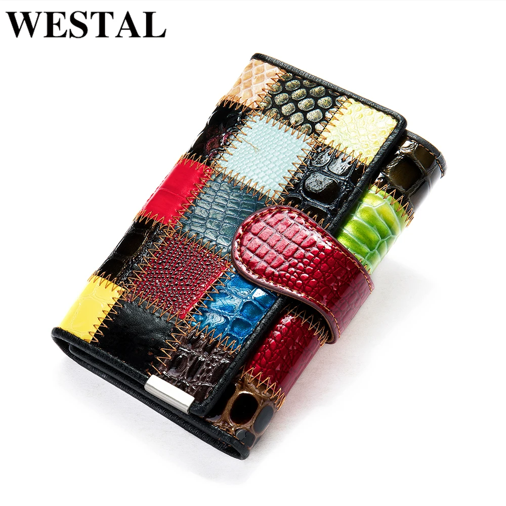 New Female Wallet Purse Clutch Crocodile WESTAL Genuine-Leather Women Luxury Brand Pattern-Design 73oqWR9zg