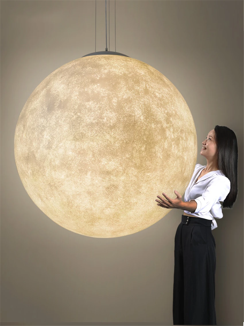 

Nordic Planet Moon Chandeliers Lights Bedroom Children's Room Resin Art Deco Pendant Lamps Ball Balcony Decorative Fixtures