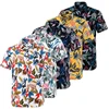 Summer Pure Cotton Mens Hawaiian Shirt Printed Short Sleeve Big Us Size Hawaii Flower Beach Floral Patterns 1