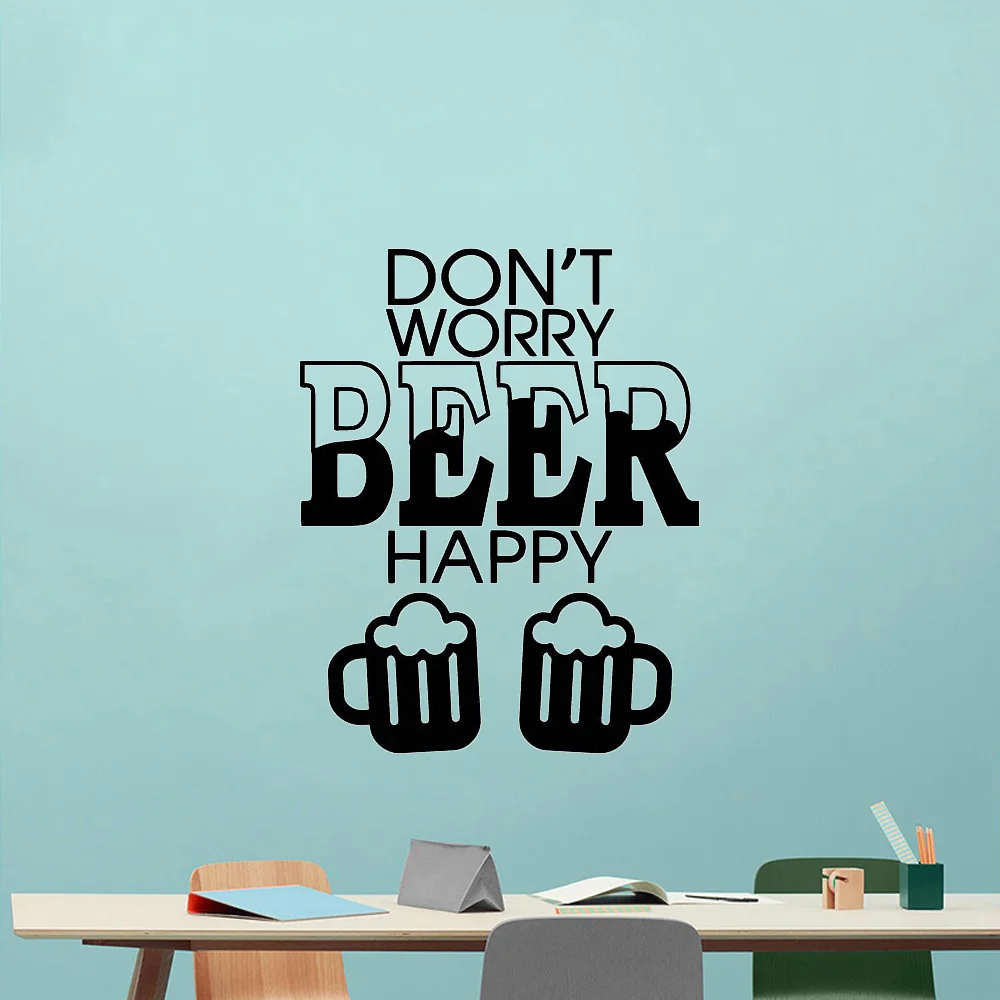 

Drop Shipping beer Wall Stickers Self Adhesive Art Wallpaper For Kids Room Living Room Home Decor Decoration Accessories
