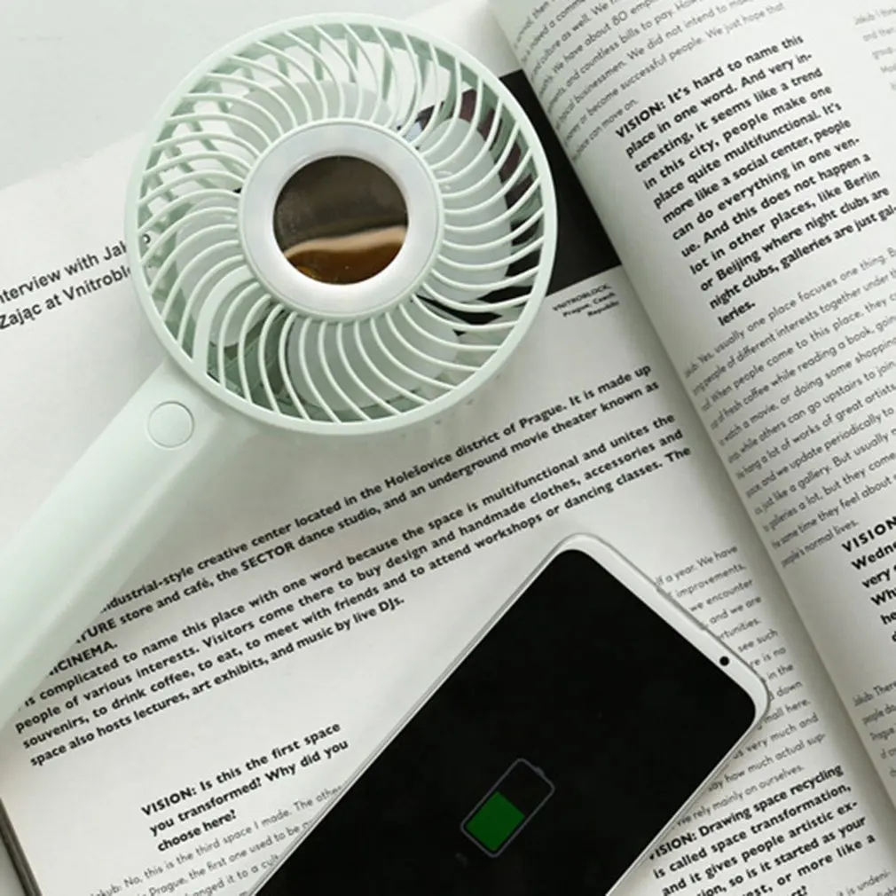 Мини портативный вентилятор USB зарядный вентилятор с зеркалом для макияжа портативный вентилятор для коляски Электрический вентилятор с регулируемым зарядным устройством