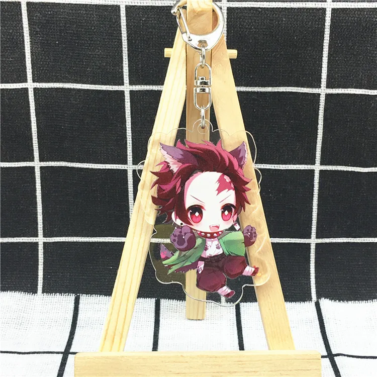 2 Kamado Tanjirou, брелок, аниме, акриловый брелок, милый, забавный, для женщин, детей, мужчин, девочек, Demon Slayer, Kimetsu No Yaiba - Цвет: 2