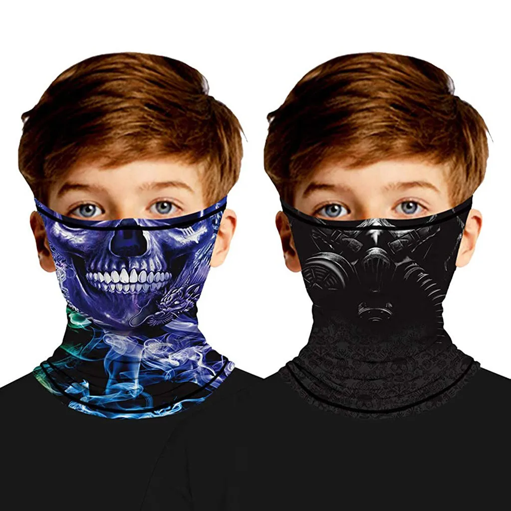 Детский шарф на Хэллоуин бандана головной платок для вечеринки маска половину