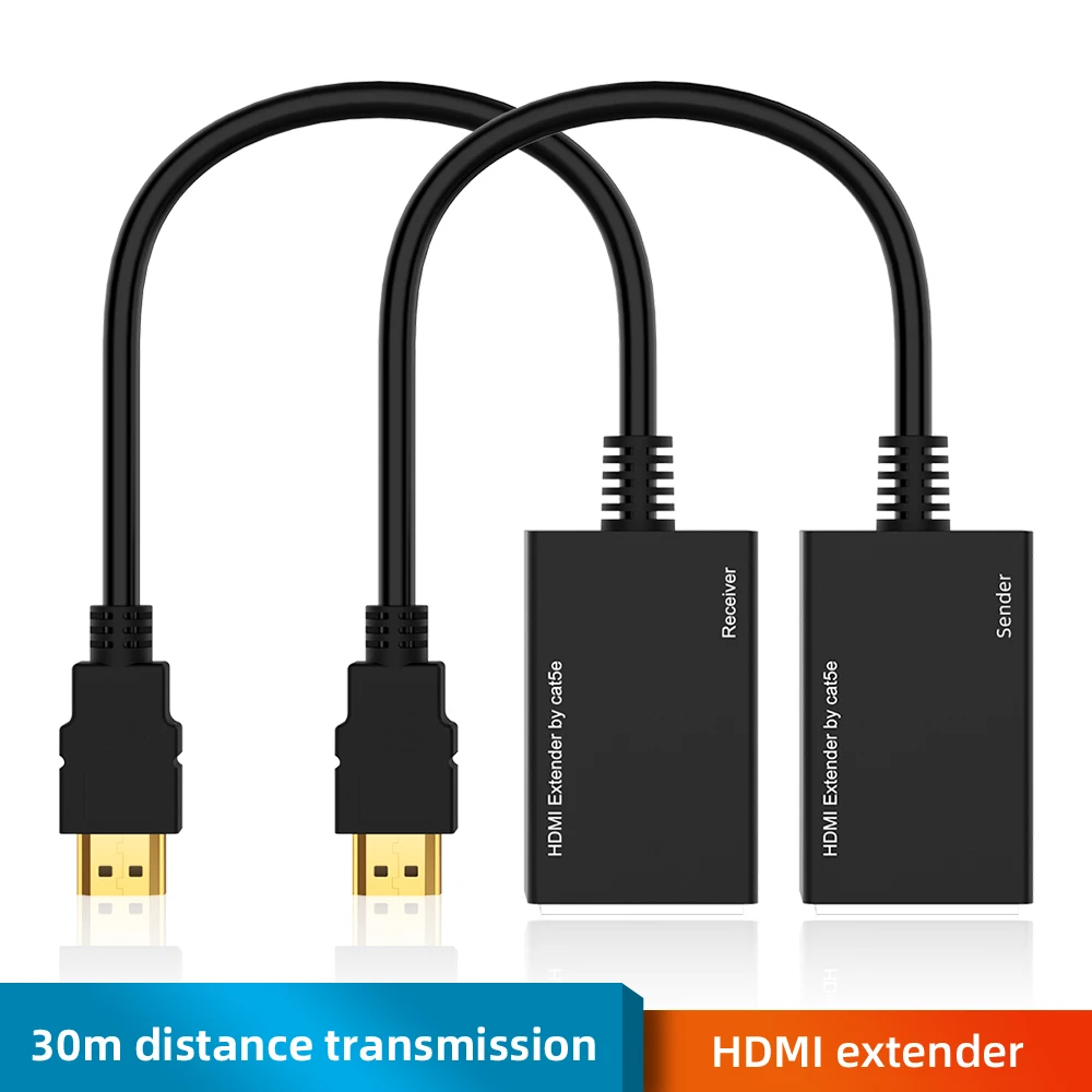 HDMI аудио кабель HDMI удлинитель по RJ45 CAT5e CAT6 UTP LAN Ethernet удлинитель повторитель 1080P 3D до 100 футов HDMI адаптер шнур
