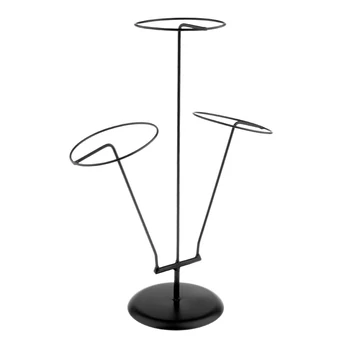 

3 Support Heads Metal Black Baseball Cap Hat Holder Rack Organizer Storage