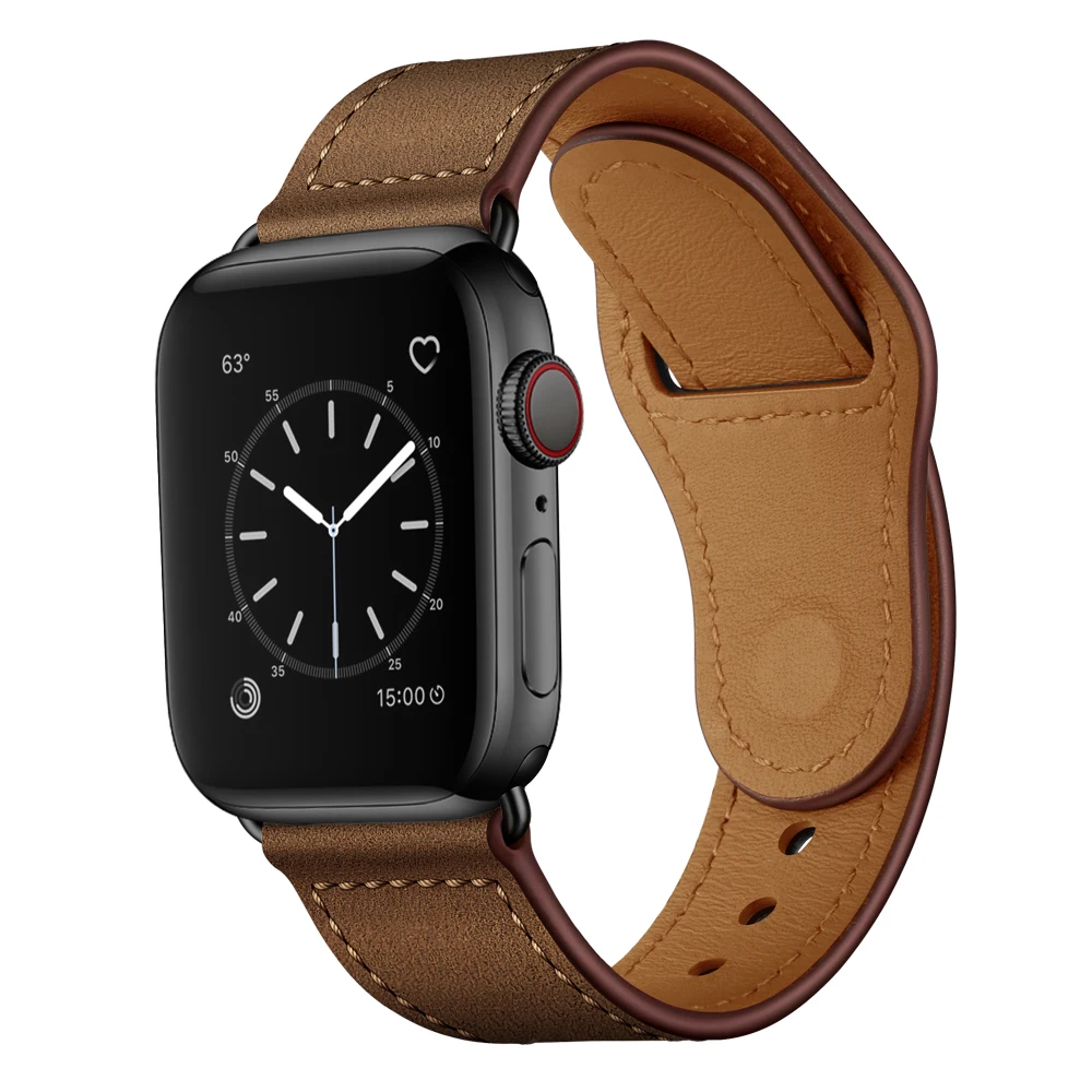 Ремешок для часов из натуральной кожи для apple watch 1 2 3 4 5 iwatch ремешок для часов 38 мм 42 мм 40 мм 44 мм