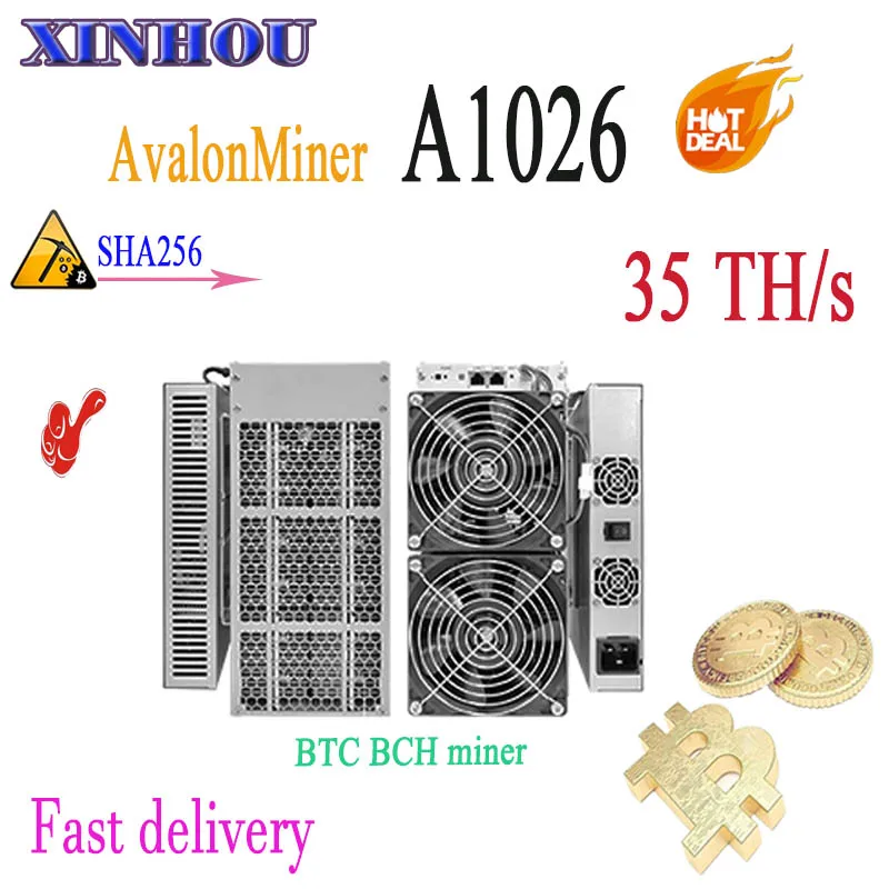 BTC BCH Майнер Avalon A1026 35T SHA256 Asic шахтер лучше, чем AvalonMiner 1047 AntMiner S17+ S17e T17+ T17e T2T T3 M21S M20S M3