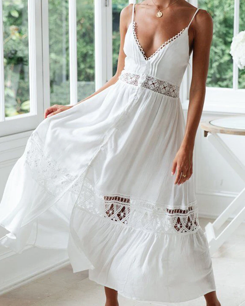 Богемное платье макси, кружевное хлопковое лоскутное длинное белое сексуальное платье больших размеров с открытыми плечами, женское летнее элегантное платье Vestidos - Цвет: SF2-021