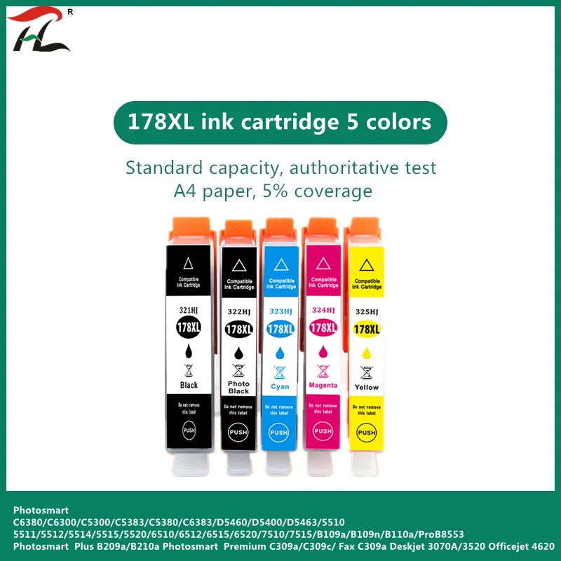 Compatible with HP printer cartridge 178 178XL 5510 5515 6510 7510 B109a B109n B110a | Компьютеры и офис