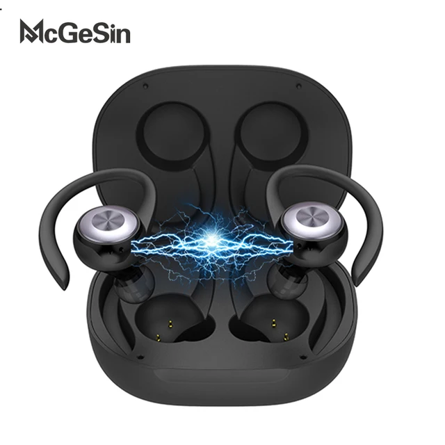 US $17.14 McGeSin Sport Headphone Bluetooth V50 Wireless Earphones Running Earbuds Ear Hook Wireless Headset