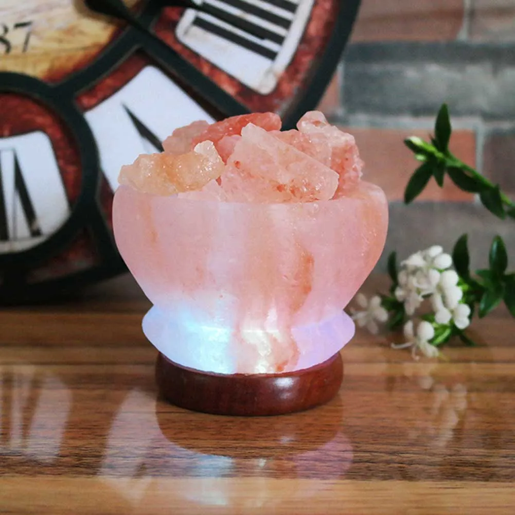 Colorful LED Bulb Decorative Mood Night Salt Lights Lava Himalayan Crystal Romantic Gift Fire Basket Bedroom Rock