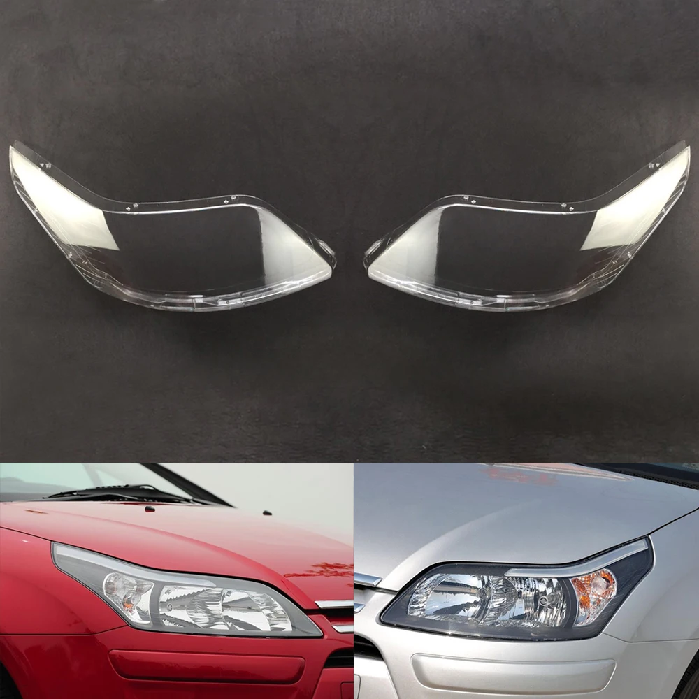 A Pair Для Citroen C-Quatre Sedan 2008 2009 2010 2011 Автомобильные фары прозрачные линзы Авто оболочка Крышка - Цвет: A Pair
