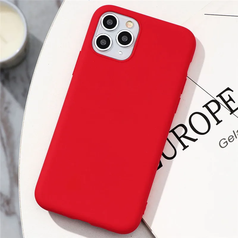 Цветной матовый мягкий чехол для iPhone 6 6s 7 8 Plus 10 11 Pro X XR XS Max plus SE 2020 Funda|Бамперы| |