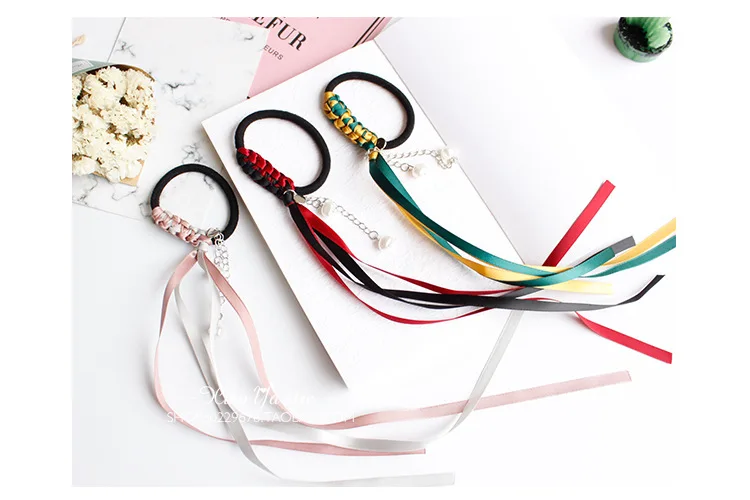 120 шт/партия DIY Простые многоленточные стерео резинки для волос Плетение плетеное жемчужное резиновое кольцо Инструменты для укладки волос аксессуары HA1053