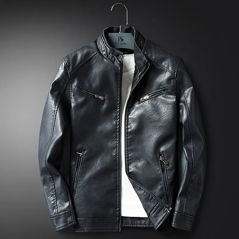 

Korean-style 2017 Autumn And Winter Men Warm Leather Coat Korean-style Casual Versitile Fashion MEN'S Outerwear Jacket Leather J