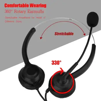 

3.5mm Jack Wired Stereo Headset Microphone Noise Cancelling Laptop Earphone For Customer Service Style Earphones & Headphones