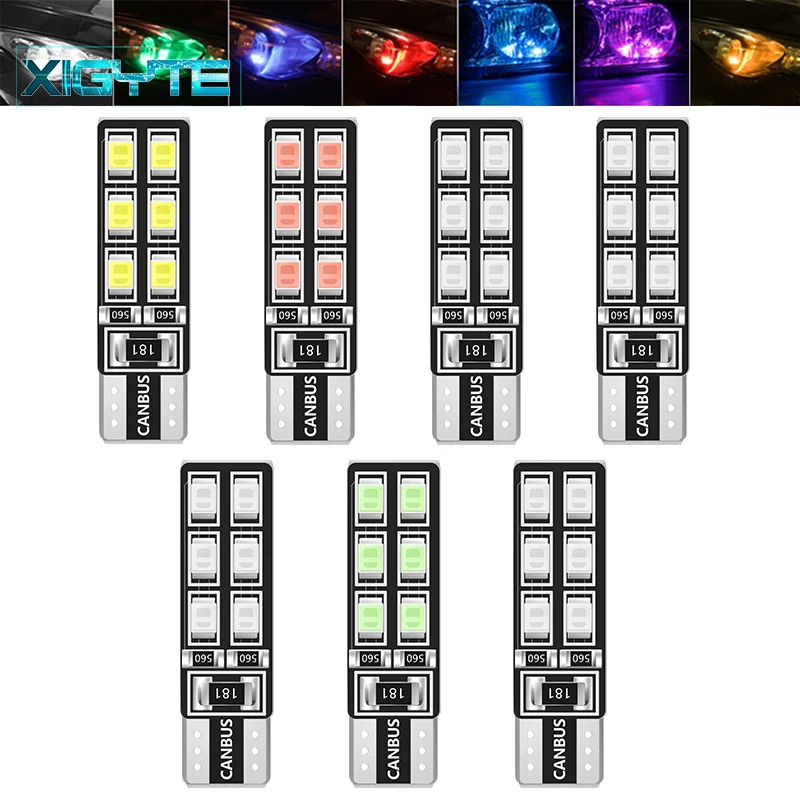 1 шт. T10 W5W Автомобильный светодиодный светильник с can bus 12 Светодиодный s 3528 SMD