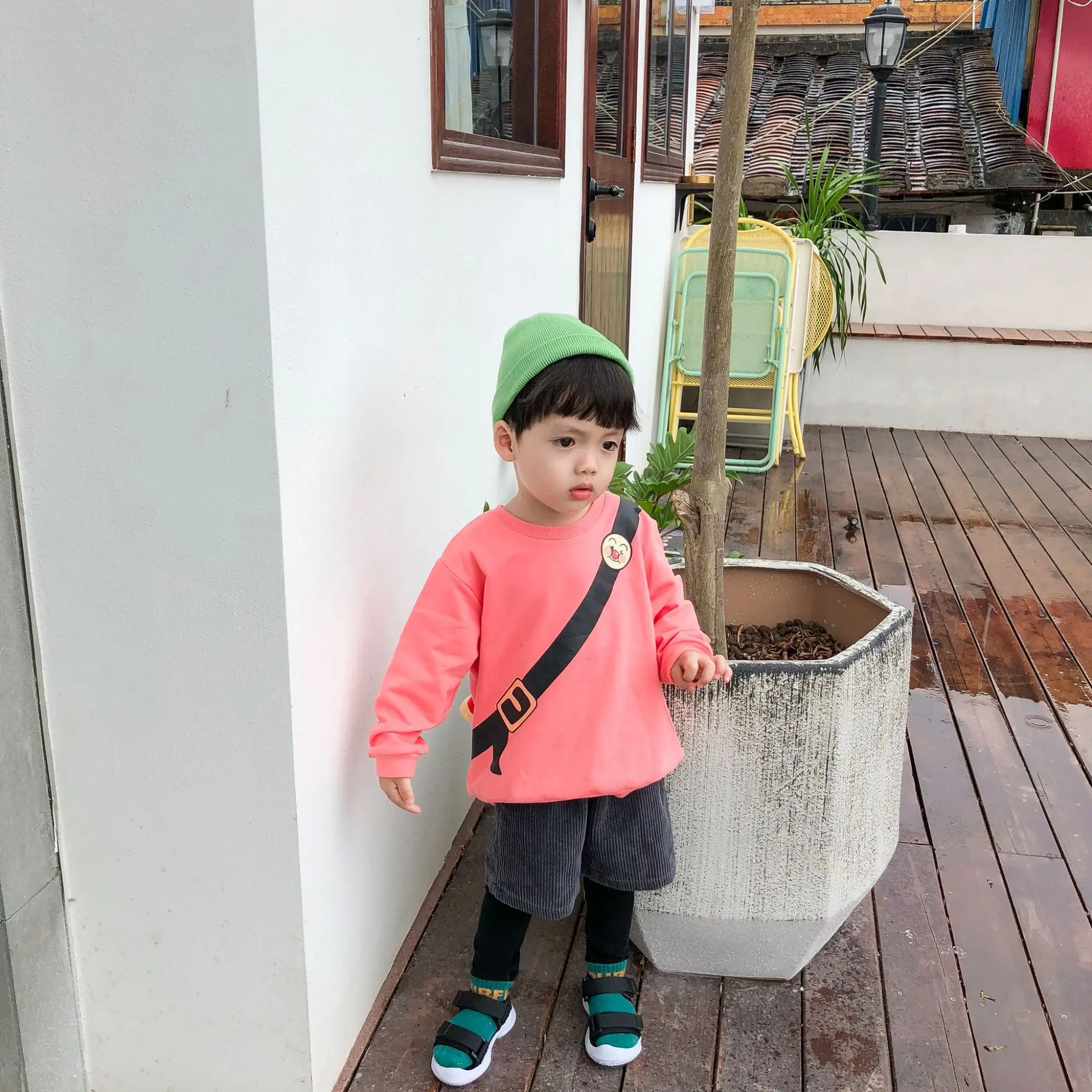 Tonytaobaby/Новая Осенняя детская одежда; рюкзак с рисунком; одежда для маленьких девочек; толстовка для малышей; одежда для малышей