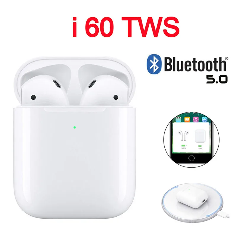 €20.03 19% de DESCUENTO|TWS I60 no W1 Chip LK TE9 para IPhone Android Samsung auriculares inalámbricos reales Bluetooth 5,0 auriculares Control táctil auriculares I 60 on AliExpress 