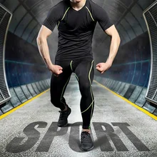 Мужские компрессионные штаны эластичные дышащие быстросохнущие спортивные беговые Фитнес Тренировочные Колготки Леггинсы Брюки
