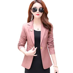 Blazer de alta qualidade em linha reta e suave jaqueta estilo senhora do escritório casaco negócios formal wear terno casaco feminino único botão