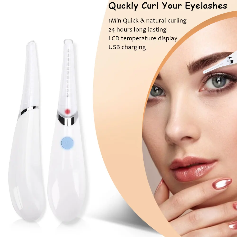 

Electric Eyelash Curler USB Rechargeable Heated Eyelash 10s Constant Temperature Electric Ironing Eyelash Curling Comb Makeup