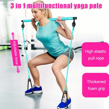 

Portable Resistance Band Fitness Exercise Bar Yoga Gym Stick Resistance Training Accessories