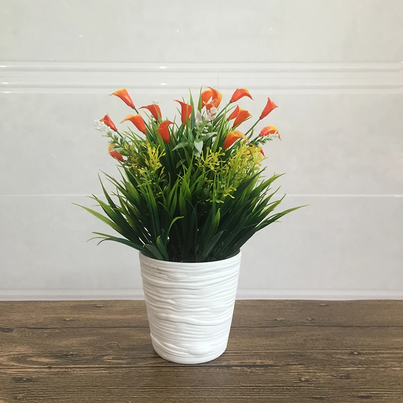 Искусственные пластиковые настольные Цветочные Мини Искусственные Горшечные растения садовый декор