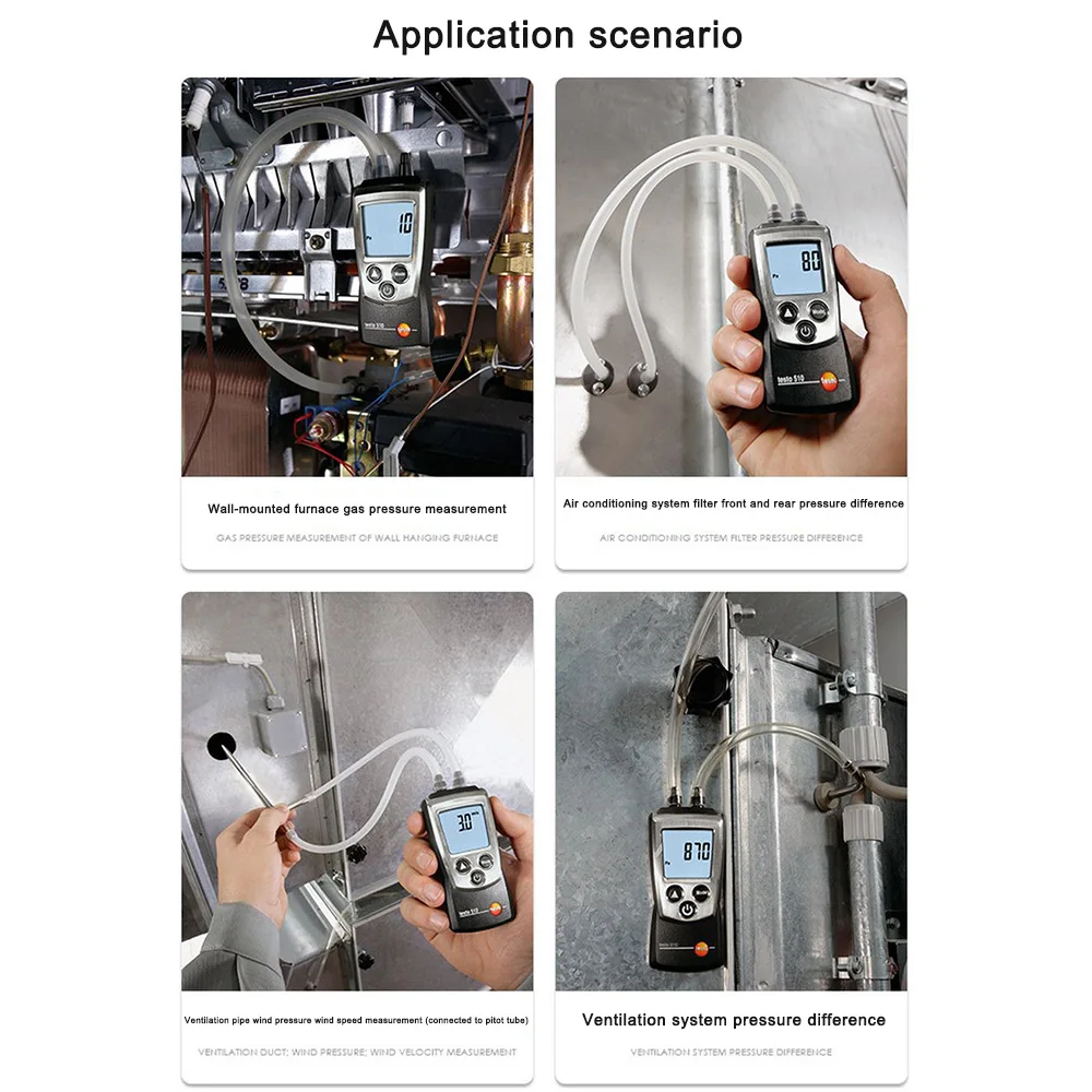 Testo 510 микро Дифференциальный Манометр цифровой дисплей промышленный Высокоточный Ручной инструмент