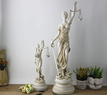 

Modern Resin Ancient Greece Presided Over Justice Law Balance Goddess Sculpture Craftswork Figurines Court Law Firm Decoration