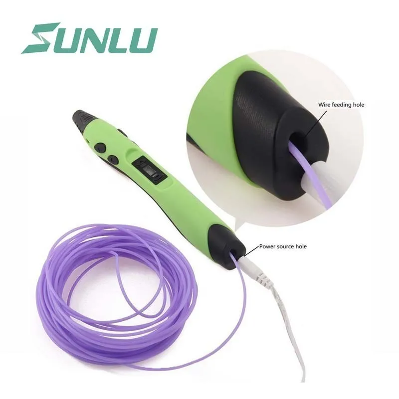 SUNLU SL-300 3D Ручка включает в себя 5 рулонов/10 м PLA нити коробка набор 3D печати ручки использовать разлагаемые сублимации безопасный для детей scible