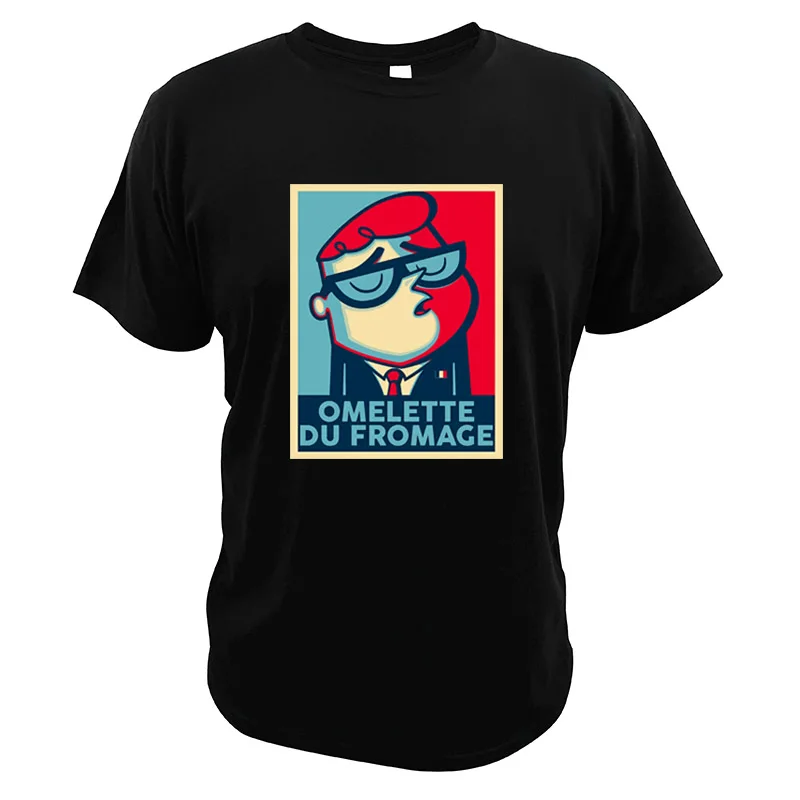 Черный Dexter's Laboratory/футболки из хлопка с пародией из мультфильма Shepard Fairey Artist, футболки Omelette Du Fromage - Цвет: Черный