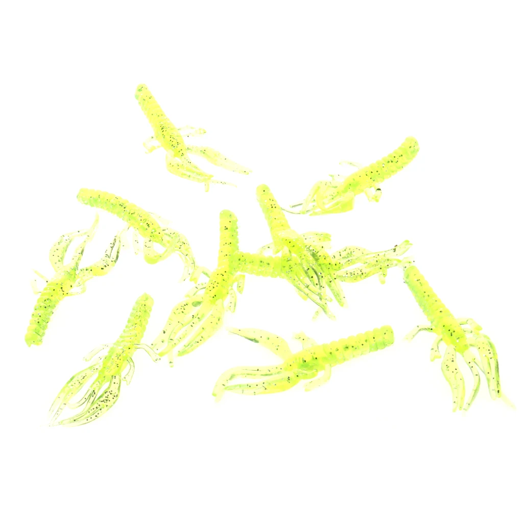 10 PCS Rubber Crayfish Shrimps Lures for Jig Or Drop Shots Fishing Perch 5.5cm Fishing Lures