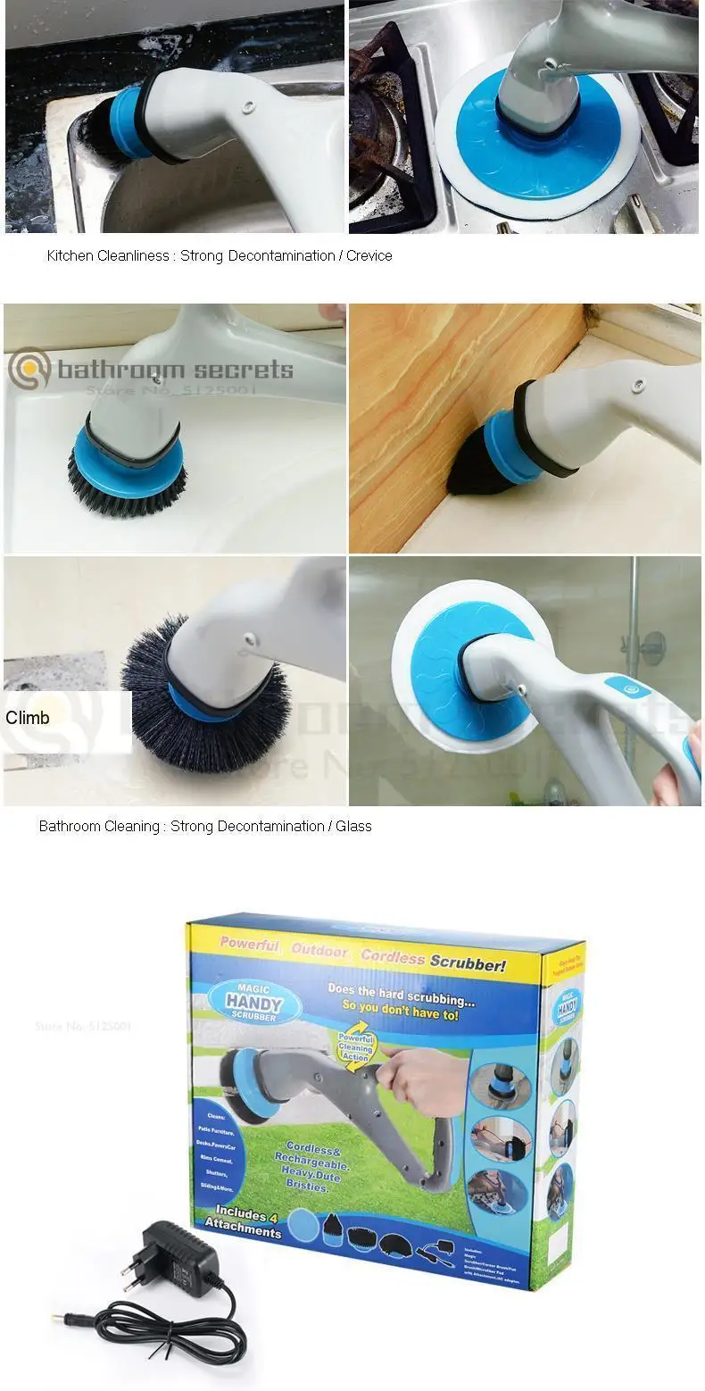 Wireless Rechargeable Bathroom Brushing Bathroom Ceramic Tile Crevice Wall Corner Multi-functional Cleaning Brushing Glass