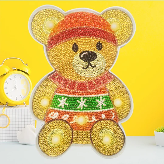 

5D DIY Diamond Painting LED Lamp Special Shaped Diamond Mosaic Cross Stitch Embroidery Cartoon Bear Rhinestone Decor Lights