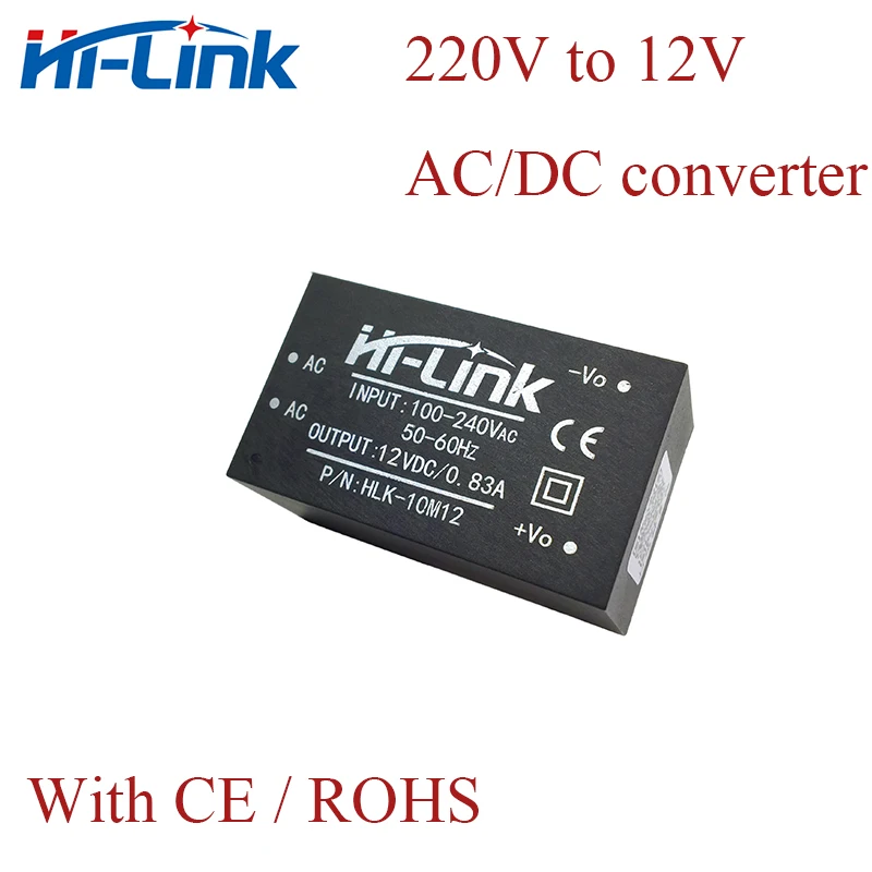 Бесплатная доставка 10 шт./лот AC 220V к DC 12V 830mA HLK 10M12 импульсный источник питания для