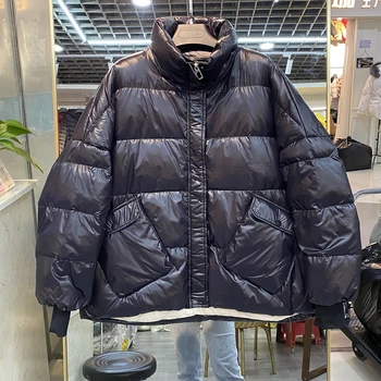 

Winter New Pocket Cotton Women Coats Solid Thicken Turtleneck Loose Casual All Match Female Outwear Coat Tops