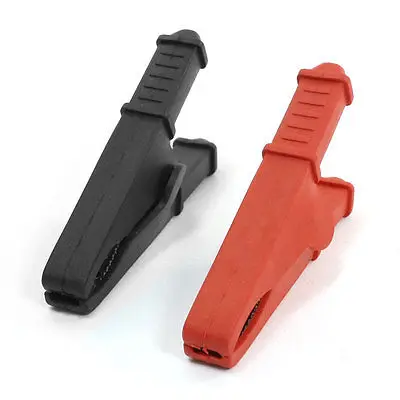 

2PCS Insulated Red Black Plastic Cover Car Battery Alligator Clip 73mm