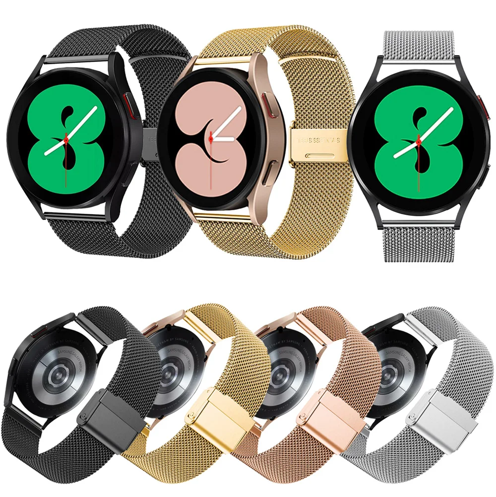 

20MM Milanese Loop watch Straps for Samsung Galaxy watch 4 44mm 40mm/watch 4 Classic 42mm 46mm smart Wristband bracelets Correa