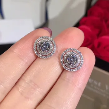 

silver color fashion hollow double circle earrings female temperament trend earrings for women