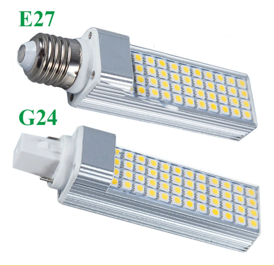 E27 G24 алюминиевая кукурузная лампа SMD 5050 AC85-265V Холодный/теплый белый 5 Вт 7 Вт 9 Вт 11 Вт 13 Вт светодиодный горизонтальный фонарь угол луча 180 градусов