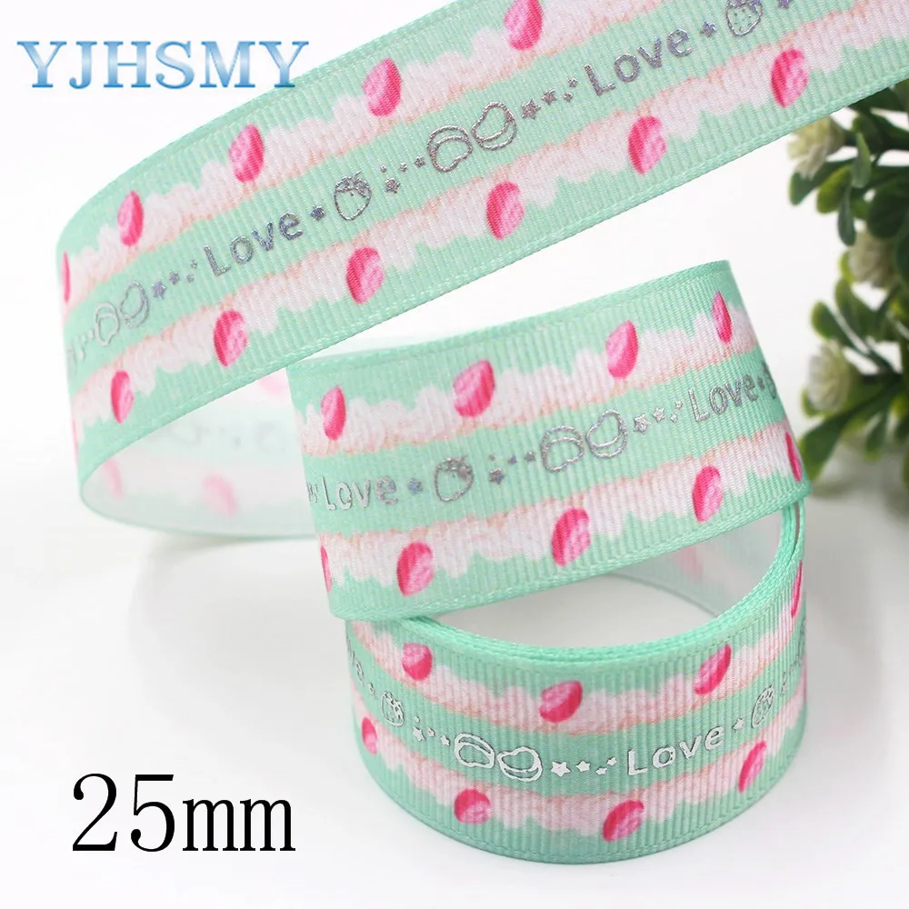 YJHSMY I-191121-2521, 25 мм 10 ярдов мультфильм любовь горячие серебряные корсажные ленты, Одежда DIY ручной работы Свадебная вечеринка украшения - Цвет: I-191121-2523