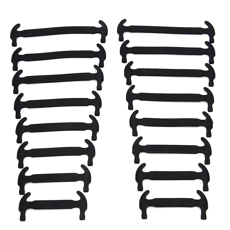 

JHD-16 adult child black silicone shoelaces