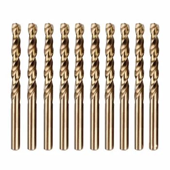 

10PCS M35 5mm Drill Bit HSS High Cobalt Twist Drill Bit Set 135 Degree Round Shank Quick Change Woodworking Tool